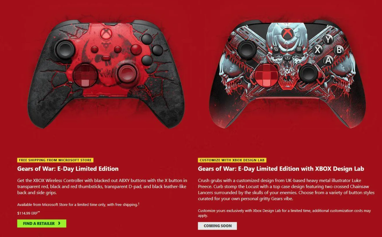 Gears of War: E-Day Limited Edition Xbox Controllers Revealed
